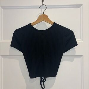 Ardene Black Open Back Crop Top